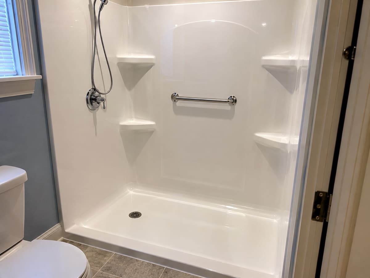 New fiberglass shower installation — Indiana Flow Indianapolis